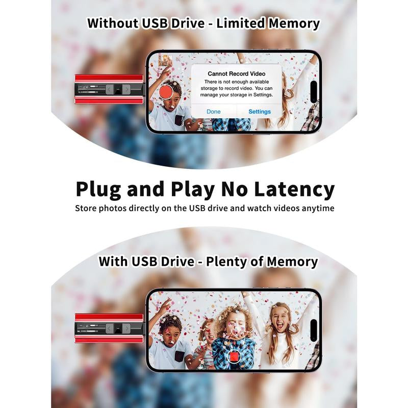 512GB Flash Drive Intended for Ipad Android and Computers, 4 in 1 Photo Stick for Phone Memory Storage Easily Backup Photos Videos, Plug and Play, No Application Required (Red)