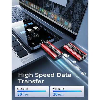 512GB Flash Drive Intended for Ipad Android and Computers, 4 in 1 Photo Stick for Phone Memory Storage Easily Backup Photos Videos, Plug and Play, No Application Required (Red)